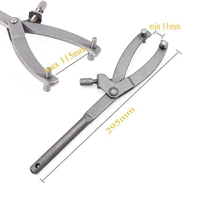 Alt view image 2 of 2 - Adjustable Spanner Wrench Magneto Fly Wheel Clutch Hub Tool, Fan Clutch Removal Tool for Scooter Motorcycle Accessories