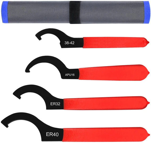 Alt view image 2 of 7 - 4Pcs Coilover Spanner Wrench Set,Carbon Steel,Blue RollBag | Adjustable Shock Wrench for Most Coil Over Shock,Rust- and corrosion-resistant,non-slip silicone handle,sturdy and durable
