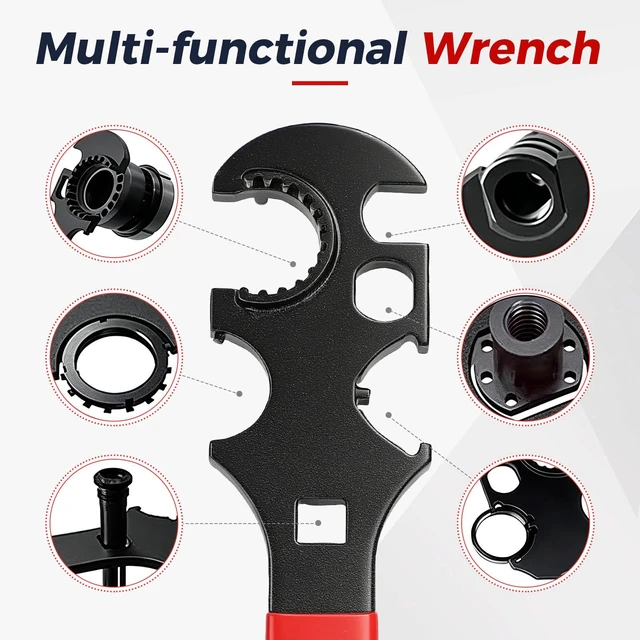 Alt view image 6 of 7 - Wrench Tool with Anti-slip Rubber Grip and Gloves, Red