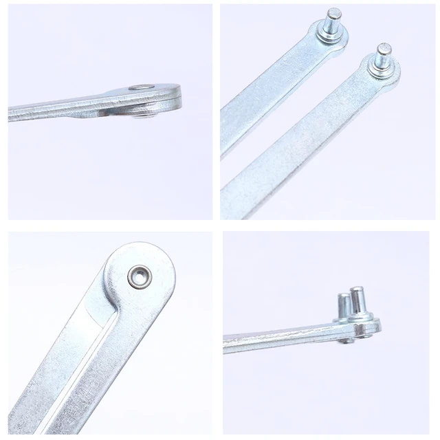 Alt view image 3 of 7 - Heavy-Duty Angle Grinder Wrench, Universal High-Strength Reinforced Carbon Steel Adjustable Pin Spanner 4mm Pin Fit for Round Nuts (Silver)