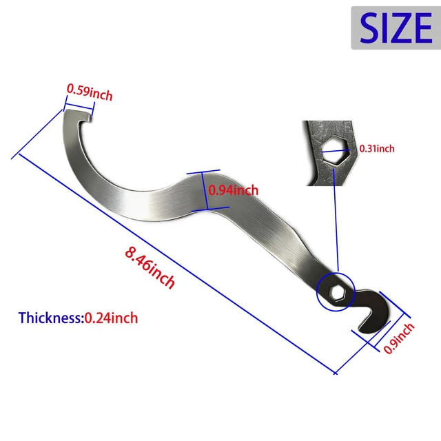 Alt view image 2 of 7 - Universal Shock Spanner Wrench Tool,Drive Clutch Spanner Spreader for Polaris Sportsman XP 1000 RZR S 900 General1000,Heavy-Duty Steel Replacement Part 2877408/2877408-329