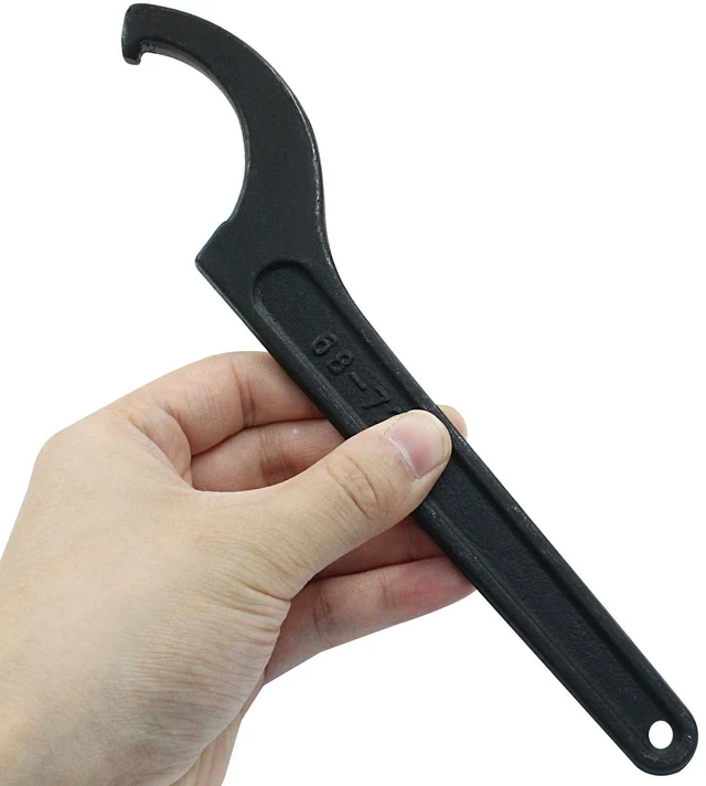 Main image of C Hook Spanner Wrench, 68-72mm | Round Nut, Universal Coilover Spanner, Black, Adjustment Hook Wrench Tool, Carbon Steel