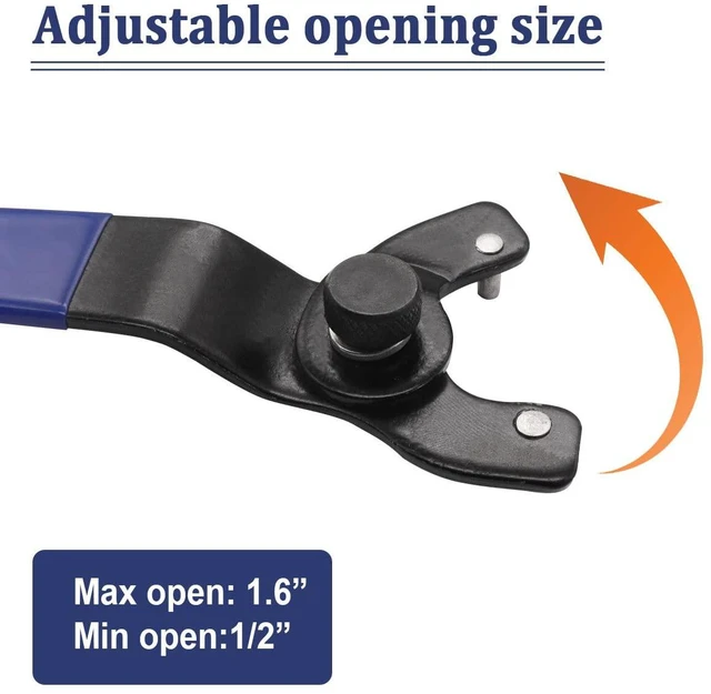 Alt view image 4 of 5 - Universal Grinder Spanner Wrench with 4 Pcs 5/8-11 Shaft Nut, Fit 4.5"-7" Grinders - O-K-023-LM