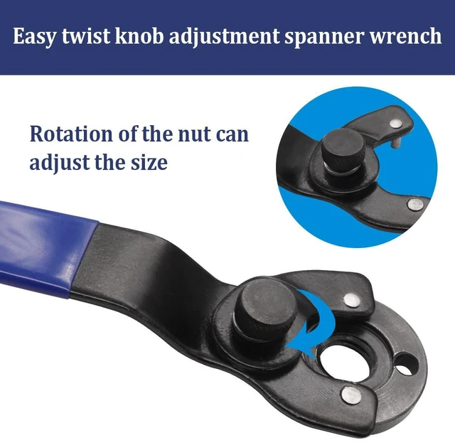 Alt view image 5 of 5 - Universal Grinder Spanner Wrench with 4 Pcs 5/8-11 Shaft Nut, Fit 4.5"-7" Grinders - O-K-023-LM