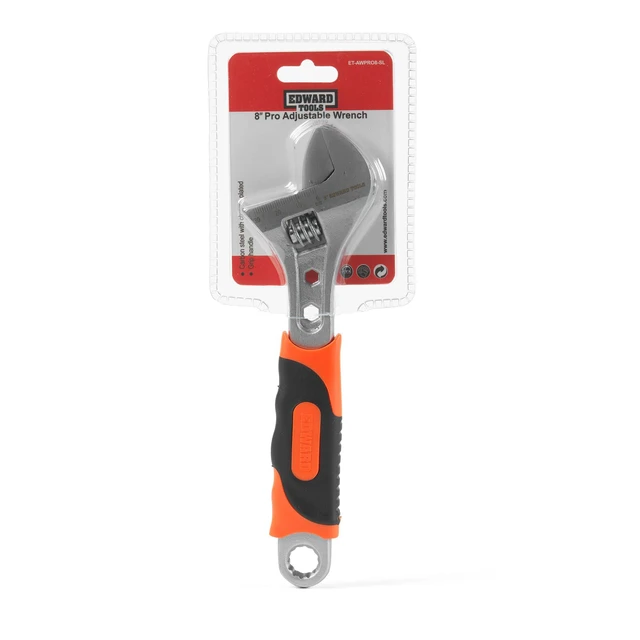 Alt view image 4 of 5 - Pro 8" Adjustable Wrench - Carbon Steel Adjusting Design - Crescent Pro Grip for Greater Leverage - Adjustable Width - Spanner Handle