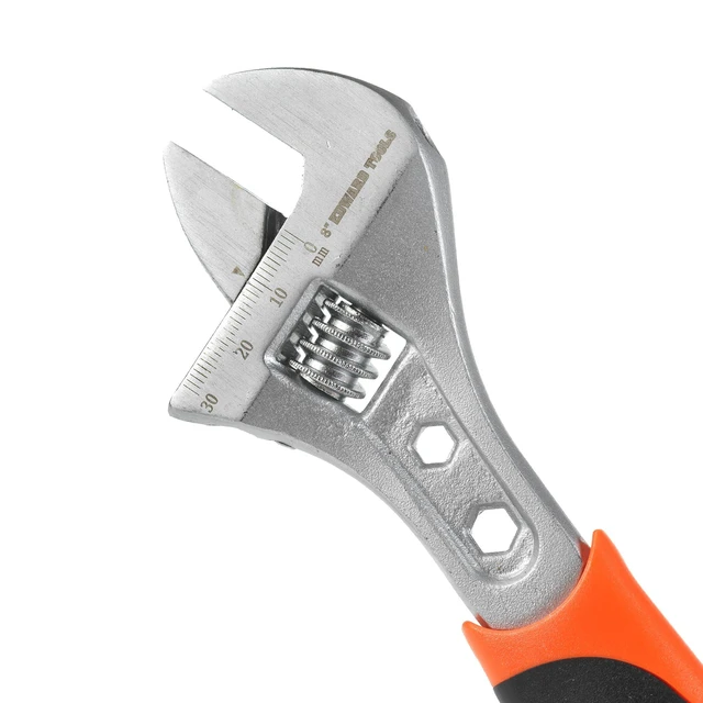 Alt view image 2 of 5 - Pro 8" Adjustable Wrench - Carbon Steel Adjusting Design - Crescent Pro Grip for Greater Leverage - Adjustable Width - Spanner Handle