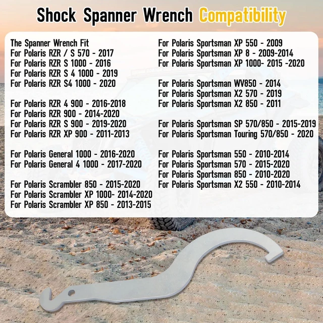 Alt view image 3 of 7 - Shock Spanner Wrench for Polaris,Shock Absorber Spanner Wrench | Drive Clutch Spreader Wrench Fits for Polaris RZR General 1000 Sportsman 550 ATV XP 550 Replace 2877408, 2877408-329
