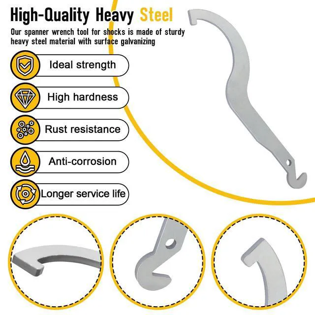 Alt view image 5 of 7 - Shock Spanner Wrench for Polaris,Shock Absorber Spanner Wrench | Drive Clutch Spreader Wrench Fits for Polaris RZR General 1000 Sportsman 550 ATV XP 550 Replace 2877408, 2877408-329