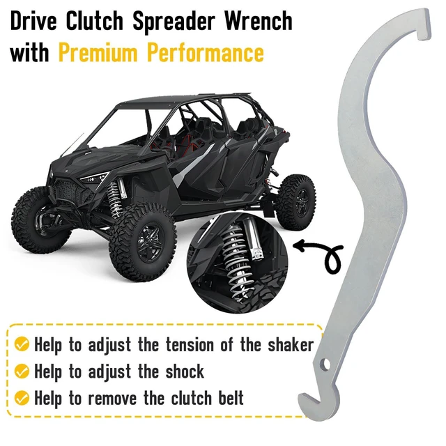 Alt view image 6 of 7 - Shock Spanner Wrench for Polaris,Shock Absorber Spanner Wrench | Drive Clutch Spreader Wrench Fits for Polaris RZR General 1000 Sportsman 550 ATV XP 550 Replace 2877408, 2877408-329