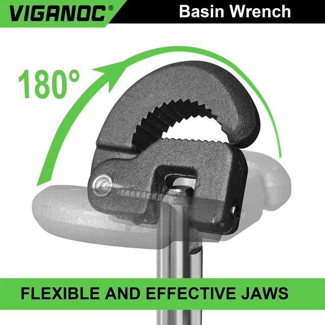 Alt view image 3 of 6 - 11" Basin Wrench, Sink Wrench, Adjustable Tap Nut Spanner, 3/8" to 1-1/4" Capacity for Tight Space Use