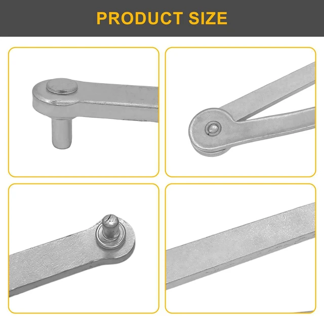 Alt view image 3 of 7 - Universal Adjustable Angle Grinder Spanner Wrench | Pin Spanner Locknut Wrench for Backing Pads on Angle Grinder and Round Nuts with Drilled Holes (4mm), Silver