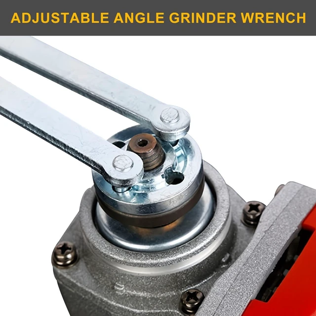 Alt view image 7 of 7 - Universal Adjustable Angle Grinder Spanner Wrench | Pin Spanner Locknut Wrench for Backing Pads on Angle Grinder and Round Nuts with Drilled Holes (4mm), Silver
