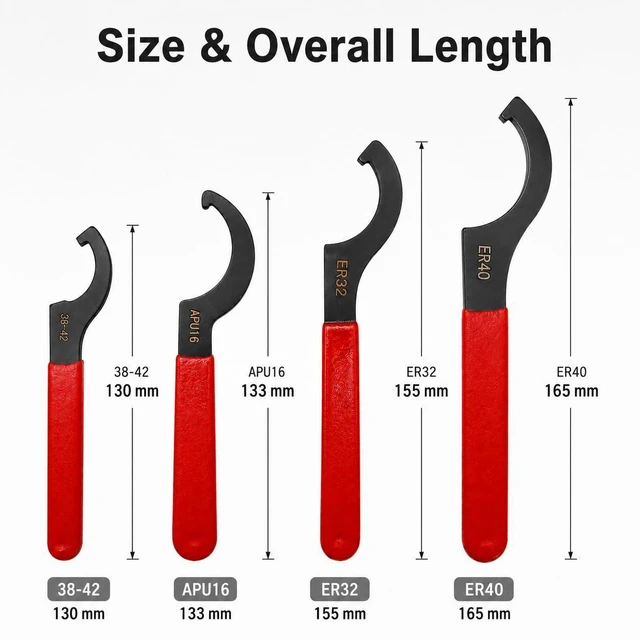 Alt view image 3 of 7 - Adjustable Coilover Wrench Set, 4 Pieces, Alloy Steel, Rubber