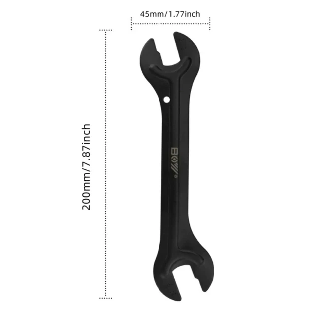 Alt view image 2 of 6 - 2 PCS Bike Cone Wrench Set Tool, Bicycle Wheel Hub Axle Nut Install Remover Cycling Spanner Hub Repair Removal Tool Black (Boy-Wrench13-16mm 2PCS)