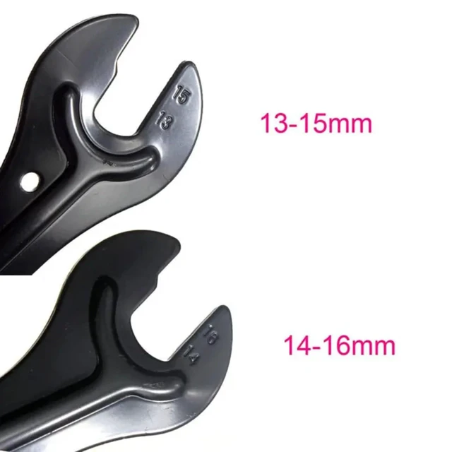 Alt view image 3 of 6 - 2 PCS Bike Cone Wrench Set Tool, Bicycle Wheel Hub Axle Nut Install Remover Cycling Spanner Hub Repair Removal Tool Black (Boy-Wrench13-16mm 2PCS)