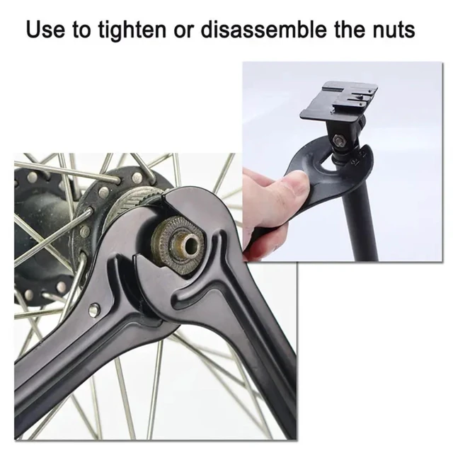 Alt view image 4 of 6 - 2 PCS Bike Cone Wrench Set Tool, Bicycle Wheel Hub Axle Nut Install Remover Cycling Spanner Hub Repair Removal Tool Black (Boy-Wrench13-16mm 2PCS)
