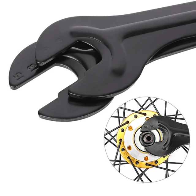 Alt view image 5 of 6 - 2 PCS Bike Cone Wrench Set Tool, Bicycle Wheel Hub Axle Nut Install Remover Cycling Spanner Hub Repair Removal Tool Black (Boy-Wrench13-16mm 2PCS)
