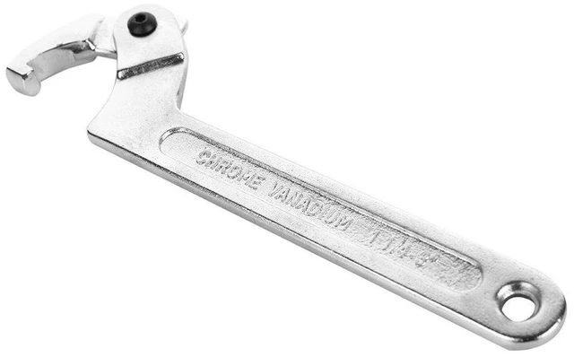 Main image of Chrome Vanadium C Pin Spanner Adjustable Hook Wrench, Square Head 32-76mm