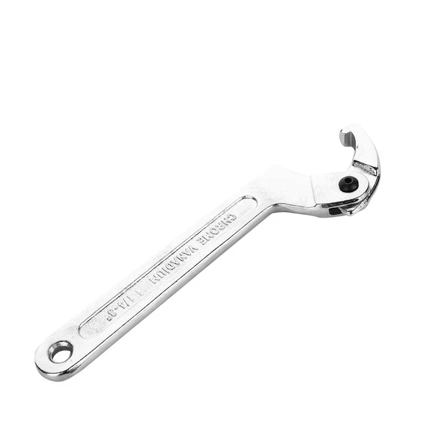 Alt view image 4 of 5 - Chrome Vanadium C Pin Spanner Adjustable Hook Wrench, Square Head 32-76mm