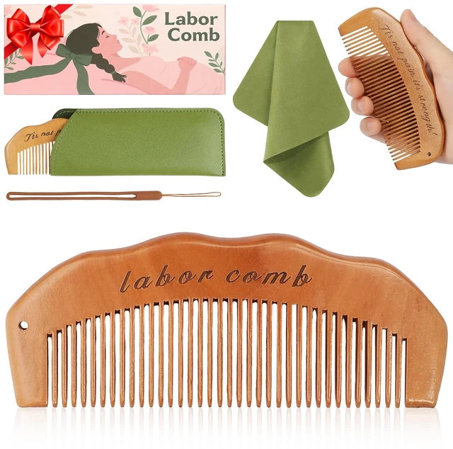 Main image of Comb for Labor - Natural Wooden Pregnancy Essential and New Mom Gift | Natural Wooden Birth Comb Offers Handheld Focus during Labor and Doubles as a Baby Comb, Shower Comb and New Mom Gift.