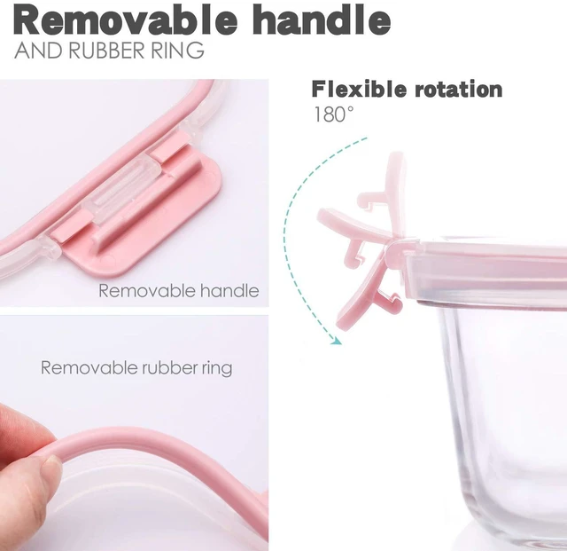 Alt view image 3 of 6 - 10 Pack Glass Food Storage Containers with Lids Leakproof, Airtight Glass Meal Prep Containers For Lunch, On The Go, Leftover, Dishwasher Safe