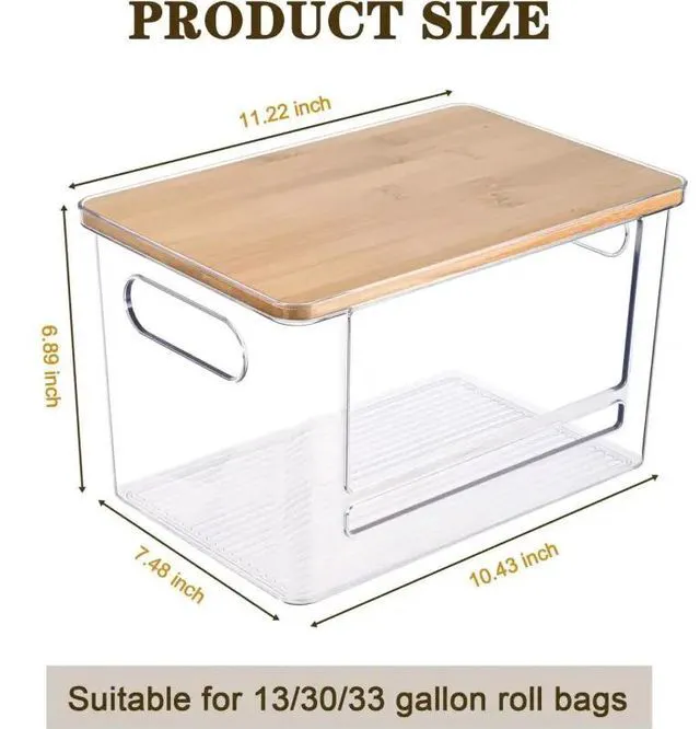 Alt view image 6 of 7 - Trash Bag Dispenser Roll Holder, Trash Bag Holder Dispenser with Top & Handles, Garbage Bag Holder Dispenser Trash Bag Organizer Under Sink,dorm essentials,home essentials, 2 PCS