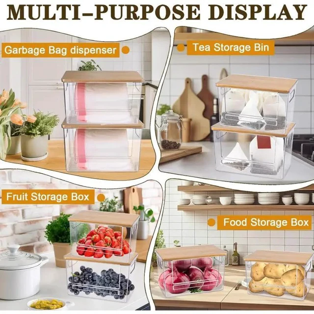 Alt view image 5 of 7 - Trash Bag Dispenser Roll Holder, Trash Bag Holder Dispenser with Top & Handles, Garbage Bag Holder Dispenser Trash Bag Organizer Under Sink,dorm essentials,home essentials, 2 PCS