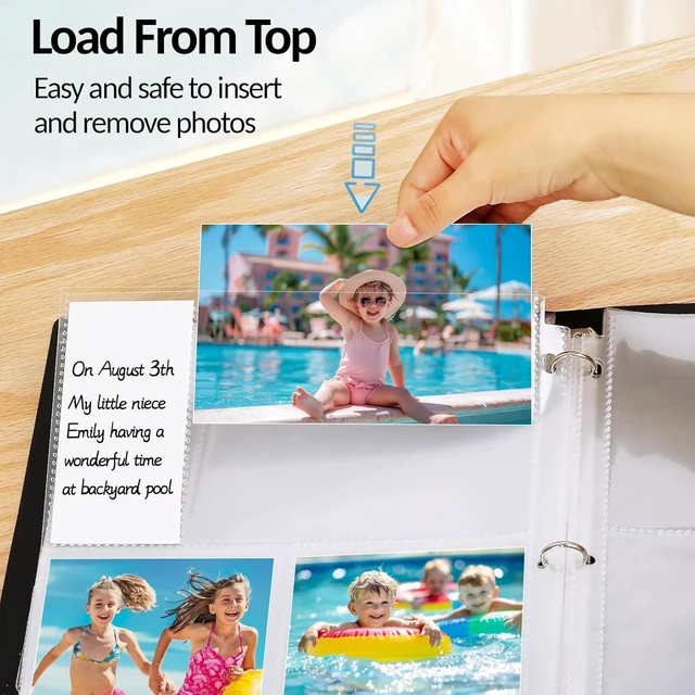 Alt view image 7 of 7 - CozyNestFinds 100 Pack 4x6 Photo Sleeves for 3 Ring Binder - 600 Photos, Clear Album Refill Pages, Acid Free Plastic Archival Protector Sleeves, Pages Sheets for 8.5x11 Binder