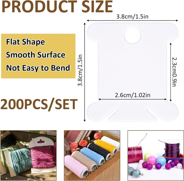 Alt view image 2 of 7 - CozyNestFinds 200 PCS Embroidery Floss Bobbins, Plastic Embroidery Floss Organizer, White Sewing Machine Bobbin for Cross Stitch, Thread Holder Sewing Storage for Sewing Thread, Needlework Supplies