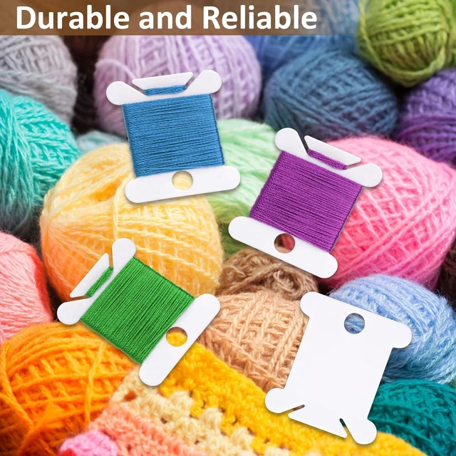 Alt view image 5 of 7 - CozyNestFinds 200 PCS Embroidery Floss Bobbins, Plastic Embroidery Floss Organizer, White Sewing Machine Bobbin for Cross Stitch, Thread Holder Sewing Storage for Sewing Thread, Needlework Supplies