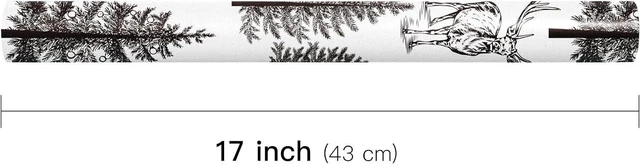 Alt view image 7 of 7 - CNF Woodland Christmas Wrapping Paper Roll, Vintage Forest Reindeer & Snowy Pine Trees in Black White Sketch-style Design, Holiday Party Gift Wrap for Kids Boys Girls, Mini Roll 17 in x 16.4 Ft
