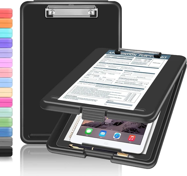 Main image of CNF Clipboard with Storage, Clipboards 8.5x11 with Storage, Nursing Clip Board Foldable, Smooth Writing with Pen Holder Clipboards, High Capacity Storage Clip Board for Office Storage, Nurse(Black)