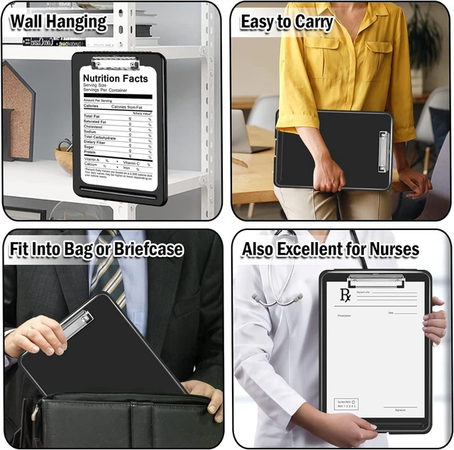 Alt view image 5 of 7 - CNF Clipboard with Storage, Clipboards 8.5x11 with Storage, Nursing Clip Board Foldable, Smooth Writing with Pen Holder Clipboards, High Capacity Storage Clip Board for Office Storage, Nurse(Black)