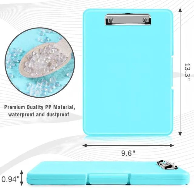 Alt view image 2 of 7 - CNF Clipboard with Storage, 13x9.6 Nursing Clipboard Foldable, Storage Clipboards with Pen Holder, Letter Size Clip Board Folder for Teacher Nurse Work, School & Office Supplies(Mint Blue)