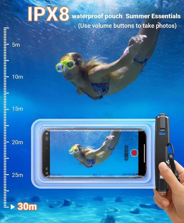 Alt view image 2 of 7 - 2 Pack Coolpow Waterproof Phone PouchEasy Lock & Heavy DutyIPX8 Water Proof Cell Phone Dry Bag for Beach Vacation Waterproof Phone Case With Lanyard Protector for iPhone17 Samsung All 4-7" Phone