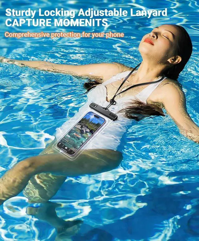 Alt view image 4 of 7 - 2 Pack Coolpow Waterproof Phone PouchEasy Lock & Heavy DutyIPX8 Water Proof Cell Phone Dry Bag for Beach Vacation Waterproof Phone Case With Lanyard Protector for iPhone17 Samsung All 4-7" Phone