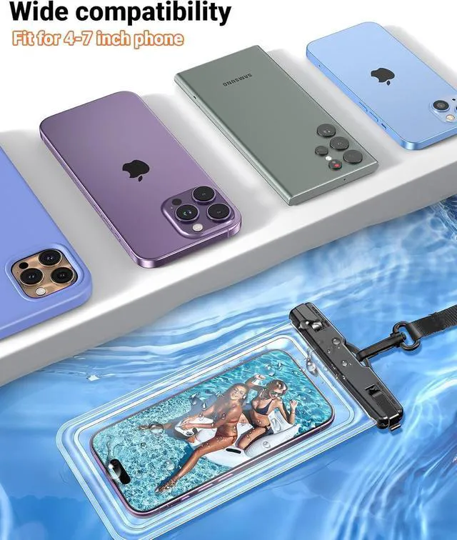 Alt view image 6 of 7 - 2 Pack Coolpow Waterproof Phone PouchEasy Lock & Heavy DutyIPX8 Water Proof Cell Phone Dry Bag for Beach Vacation Waterproof Phone Case With Lanyard Protector for iPhone17 Samsung All 4-7" Phone