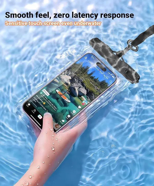 Alt view image 7 of 7 - 2 Pack Coolpow Waterproof Phone PouchEasy Lock & Heavy DutyIPX8 Water Proof Cell Phone Dry Bag for Beach Vacation Waterproof Phone Case With Lanyard Protector for iPhone17 Samsung All 4-7" Phone