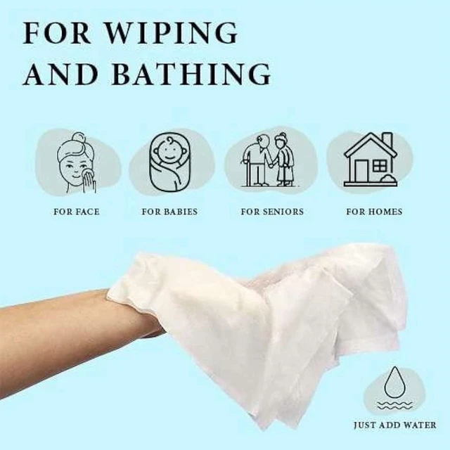 Alt view image 3 of 5 - Disposable Dry Wipes, 50 Pack Ultra Soft Non-Moistened CNF Cleansing Cloths for Adults, Incontinence, Baby Care, Face Makeup Removal 9.5" x 13.5" - Hospital Grade, Durable