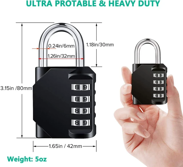 Alt view image 3 of 7 - CNF Combination Lock Resettable 4 Digit Padlock with Combination, AIHYTU Waterproof and Heavy Duty Combination Padlock Outdoor for School Gym Locker, Fence Gate,Toolbox,Employee Hasp Locker 2 Pack