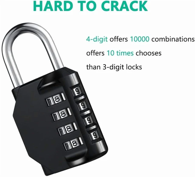 Alt view image 5 of 7 - CNF Combination Lock Resettable 4 Digit Padlock with Combination, AIHYTU Waterproof and Heavy Duty Combination Padlock Outdoor for School Gym Locker, Fence Gate,Toolbox,Employee Hasp Locker 2 Pack