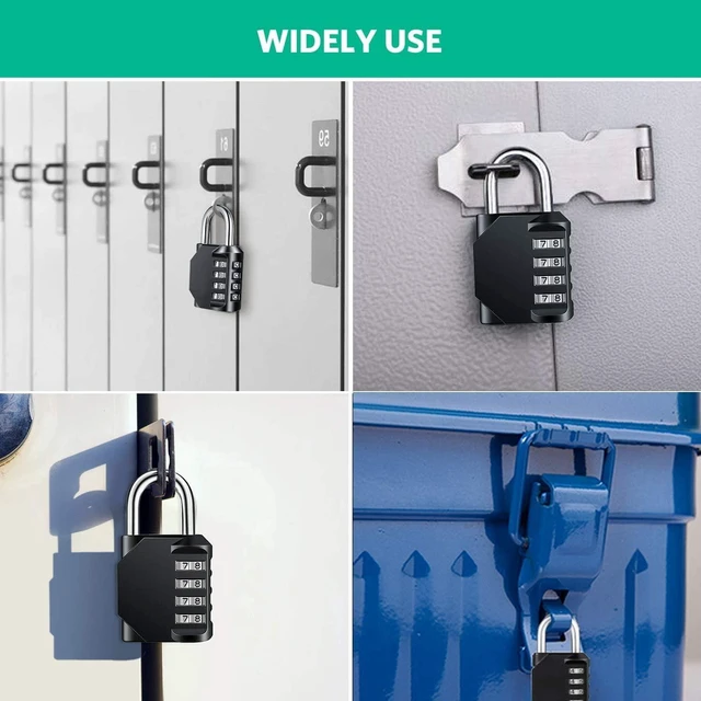 Alt view image 7 of 7 - CNF Combination Lock Resettable 4 Digit Padlock with Combination, AIHYTU Waterproof and Heavy Duty Combination Padlock Outdoor for School Gym Locker, Fence Gate,Toolbox,Employee Hasp Locker 2 Pack