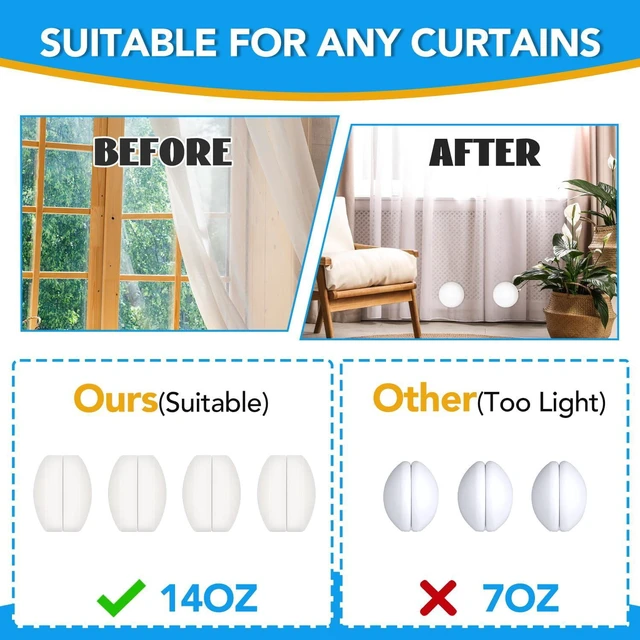 Alt view image 5 of 6 - 8 Pcs Shower Curtain Weights, Silicone Wrapped Heavy Duty Shower Curtain Magnets, Curtain Weights Heavy Outdoor, Prevent Curtain Liner from Blowing Around, Work for Drapery, Flag, Tablecloth(4 Pairs)