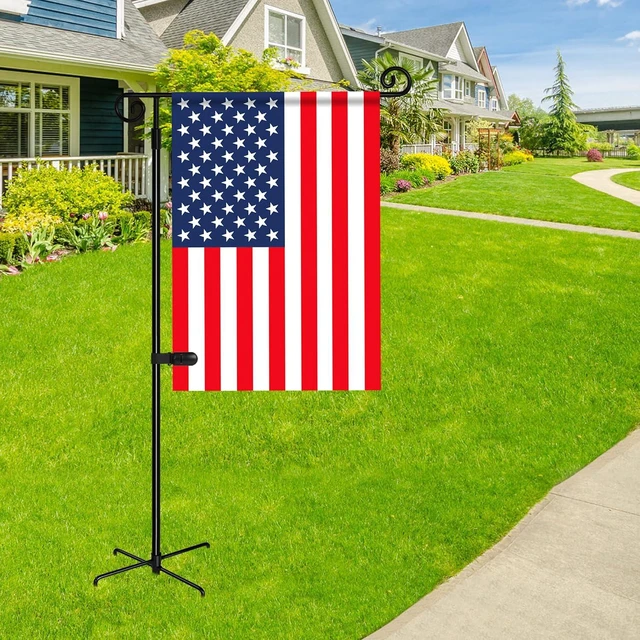 Alt view image 2 of 7 - Garden Flag Holder with 5 Prong Base,Stable Design Garden Flag Stand for Outside,Spiral Design Yard Flags Holder with Clip for Porch Yard Decorations Outdoor
