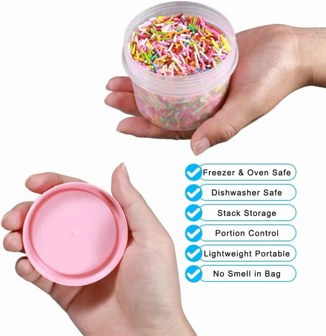 Alt view image 2 of 7 - Food Storage Containers - 12 Pack 5.4 oz Freezer Storage Containers with Twist Top Lids, Leakproof, BPA Free, Microwave & Dishwasher Safe Takeout Container - Ideal for Soup and More