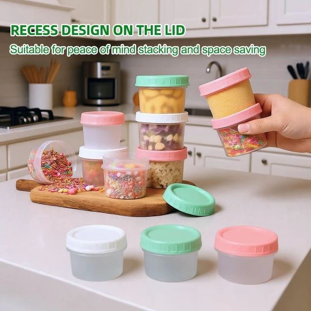 Alt view image 6 of 7 - Food Storage Containers - 12 Pack 5.4 oz Freezer Storage Containers with Twist Top Lids, Leakproof, BPA Free, Microwave & Dishwasher Safe Takeout Container - Ideal for Soup and More