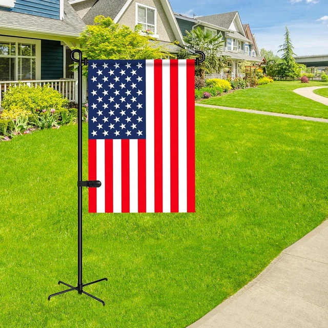 Alt view image 2 of 7 - CozyNestFinds Garden Flag Stand with 5 Prong Base,Stable Design Garden Flag Holder for Outside,Waterproof Coated Yard Flags Pole Holder with Clip and Stopper for Outside House,Lawn,Yard Decorations