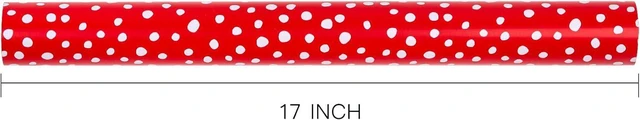 Alt view image 2 of 7 - CozyNestFinds Reversible Wrapping Paper - Mini Roll - 17 Inch X 33 Feet - Red and Delicate Polka Dots Design for Birthday, Holiday, Wedding, Baby Shower