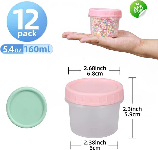 Alt view image 3 of 7 - Food Storage Containers - 12 Pack 5.4 oz Freezer Storage Containers with Twist Top Lids, Leakproof, BPA Free, Microwave & Dishwasher Safe Takeout Container - Ideal for Soup and More