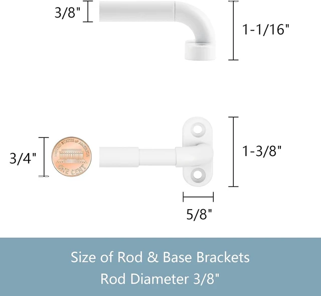 Alt view image 3 of 7 - CozyNestFinds 1 Pack Screwed Sash Curtain Rod Adjustable 18-30 Inch, 3/8 In. Diameter, French Door Curtain Rods, Cafe Window Rod (White)
